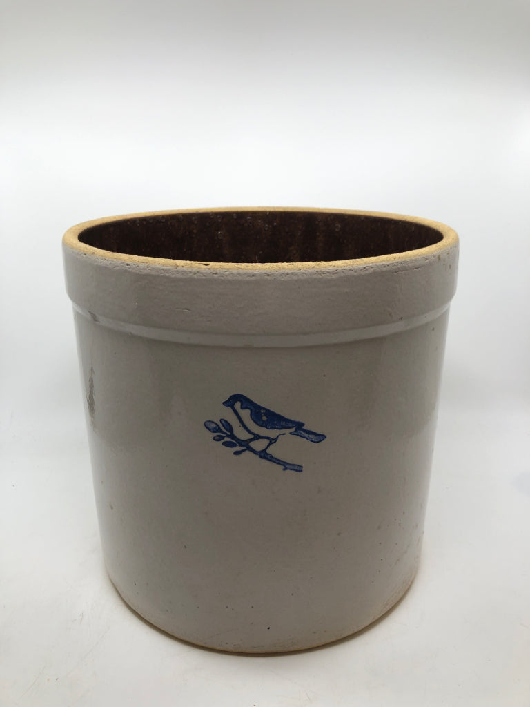 VTG BURLEY BLUE BIRD STONEWARE CROCK *SECOND.