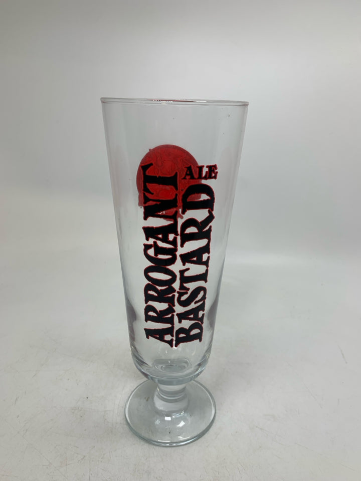 ARROGANT BASTARD ALE PILSNER GLASS.