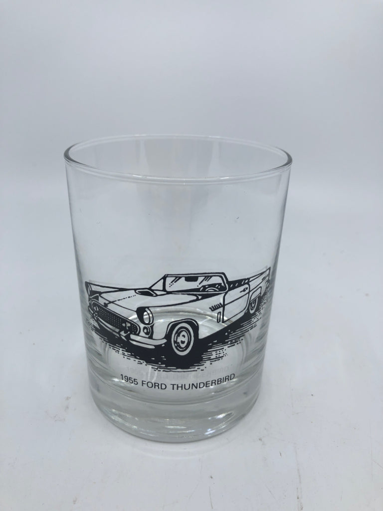 5 VTG CARS LOW BALL COCKTAIL GLASSES.