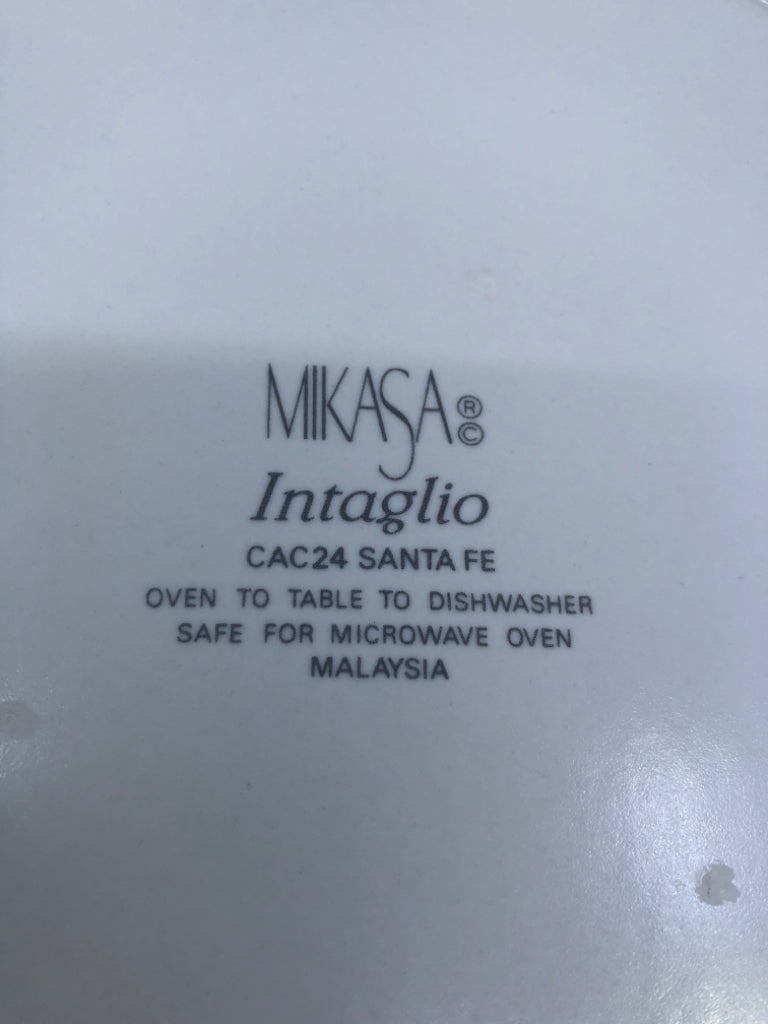 TART DISH W/ AZTEC PATTERN MIKASA INTAGLIO.