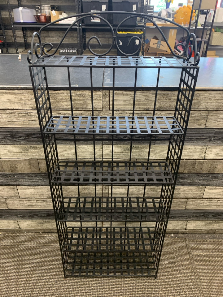 6 SHELF BLACK METAL SHELF.