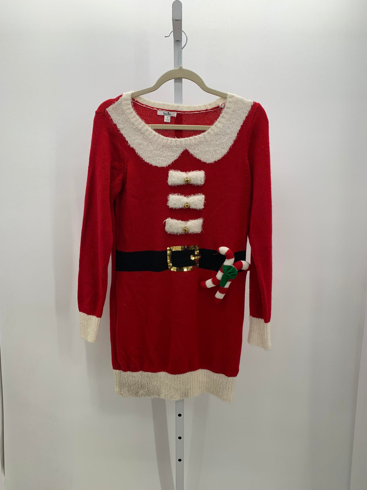 LONG SLV SANTA SWEATER DRESS.