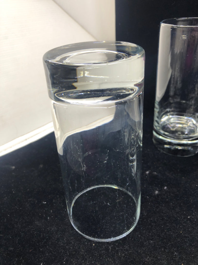 6 HEAVY BOTTOM WATER GLASSES.