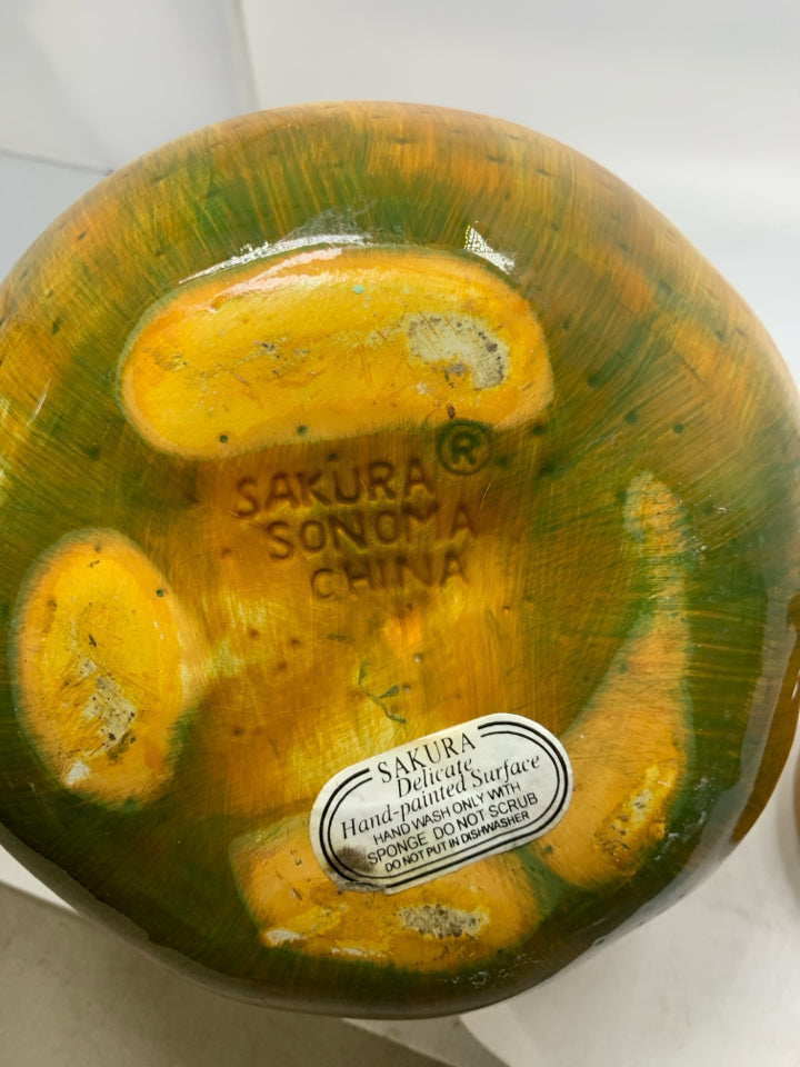 VTG SAKURA SONOMA PEAR CERAMIC PAINTED COOKIE JAR.