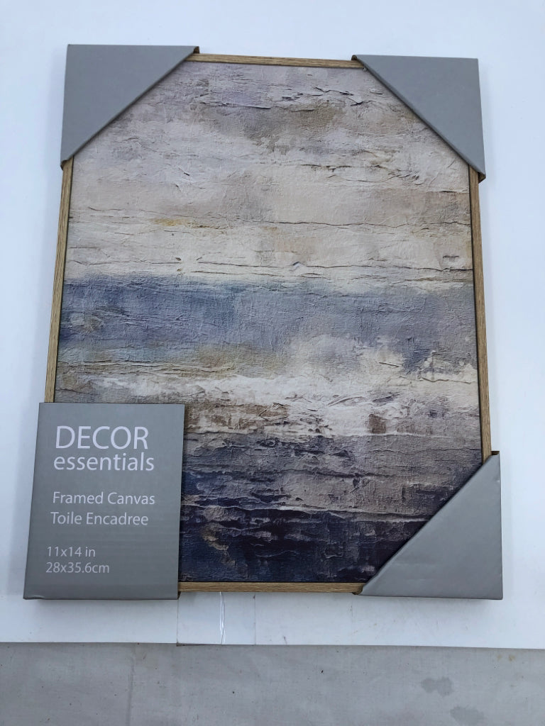 NIP BLUE/WHITE LINED CANVAS-DECOR ESSENTIALS .