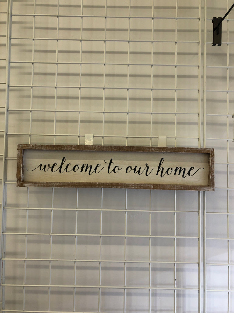 DISTRESSED WELCOME TO OUR HOME WALL ART.
