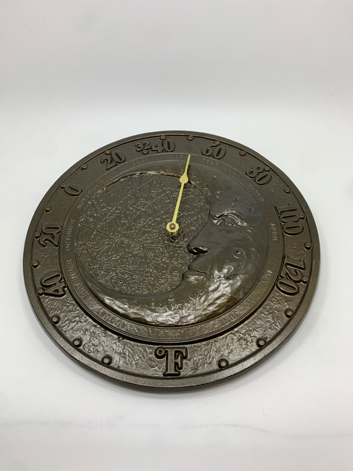 METAL MOON WALL THERMOMETER.