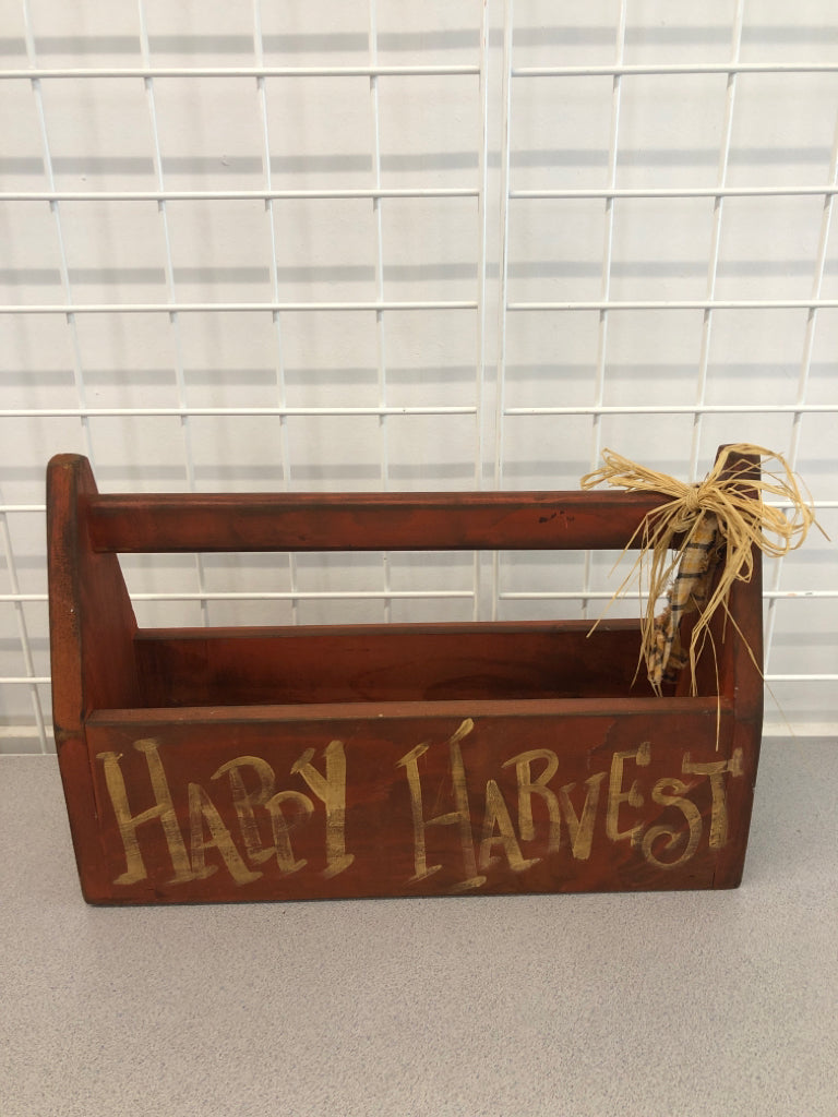 RED WOOD HAPPY HARVEST CRATE.