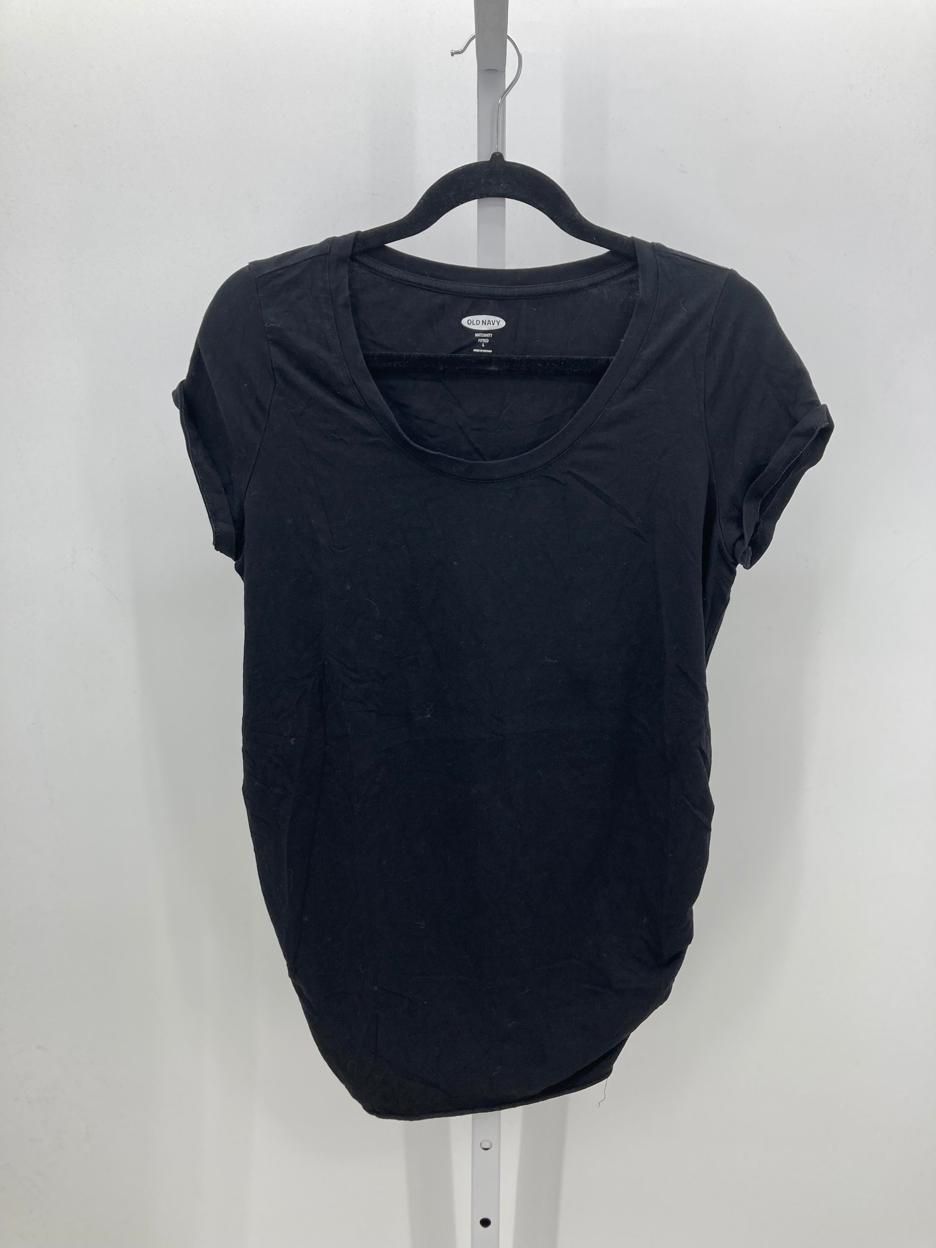 Old Navy Black Size Large Maternity Short Sleeve Shirt
