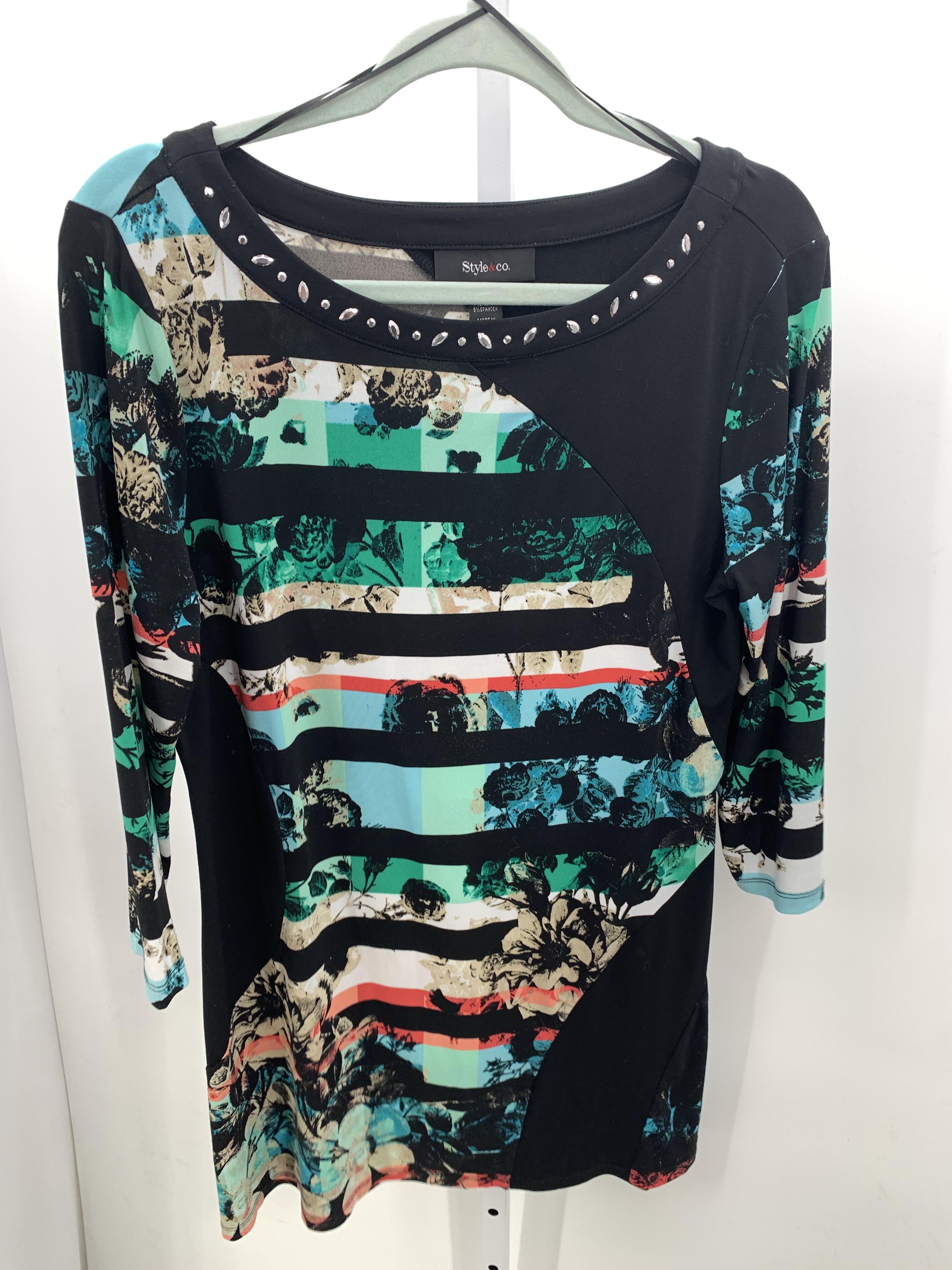 Style & Co. Size Medium Misses 3/4 Sleeve Shirt