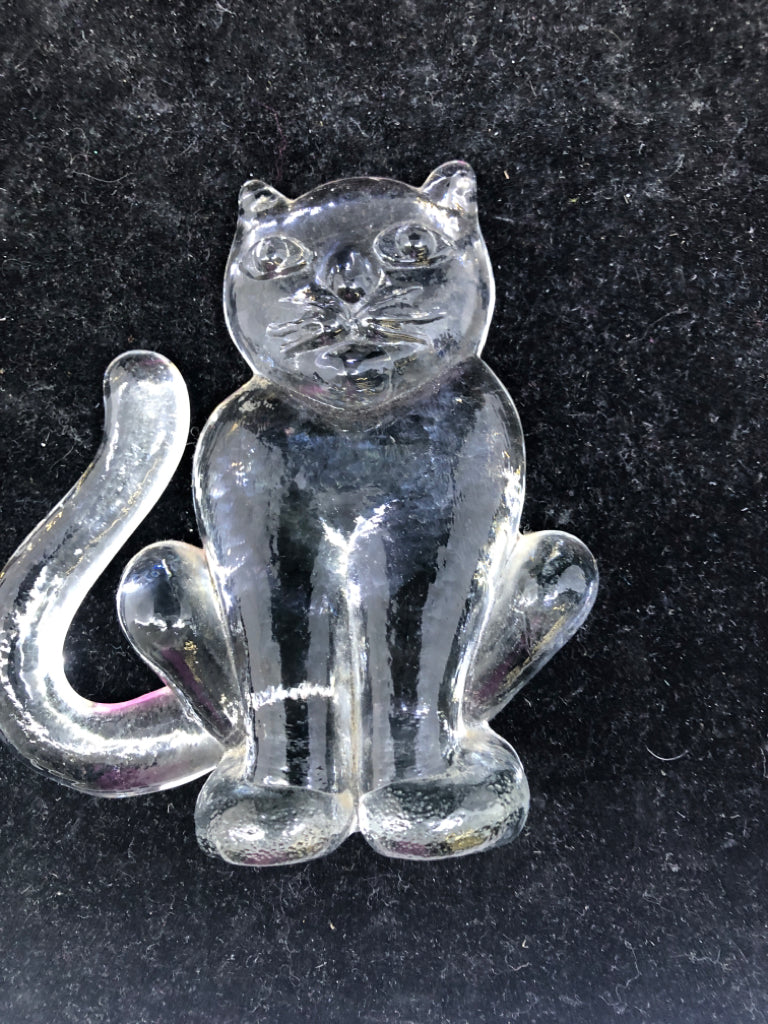 GLASS CAT DOOR STOP.