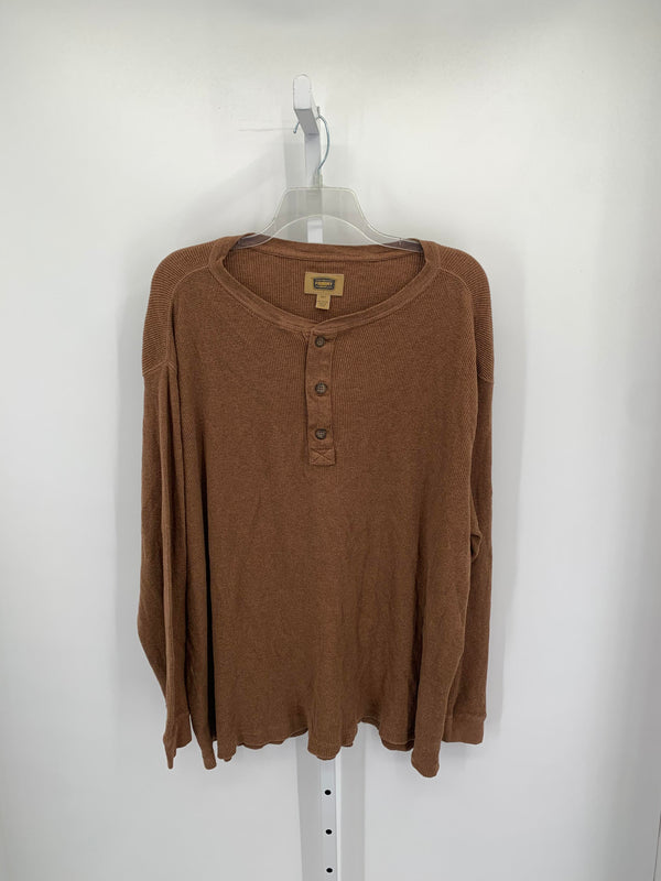 WAFFLE KNIT HENLEY- XXXL TALL- FOUNDRY BRAND