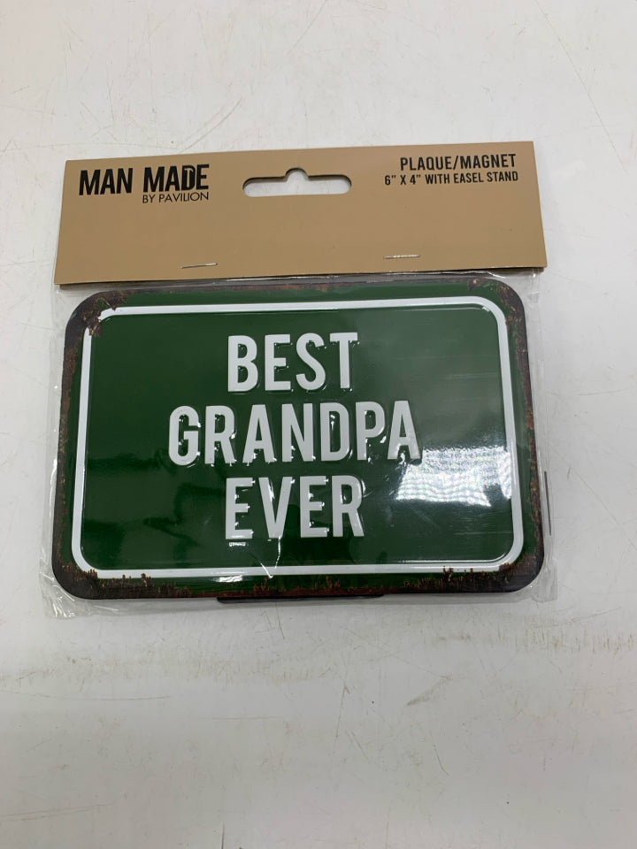 NIP BEST GRANDPA EVER GREEN METAL SIGN.