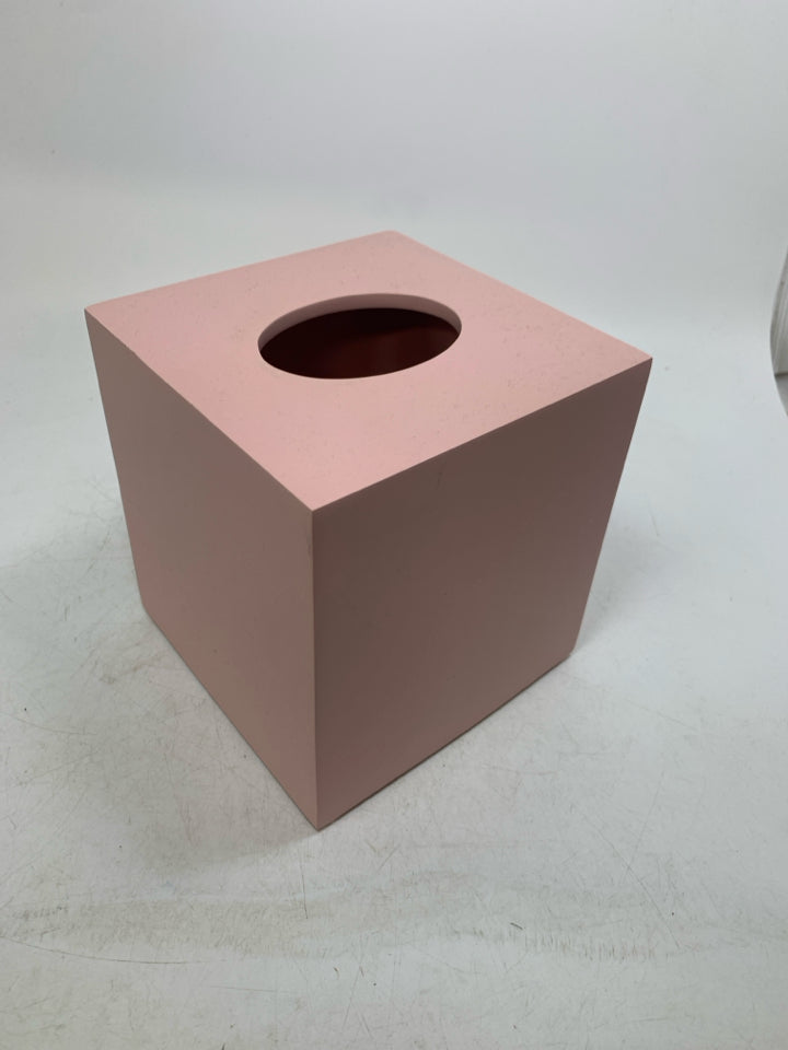 HEAVY RESIN MATTE PINK TISSUE BOX COVER.