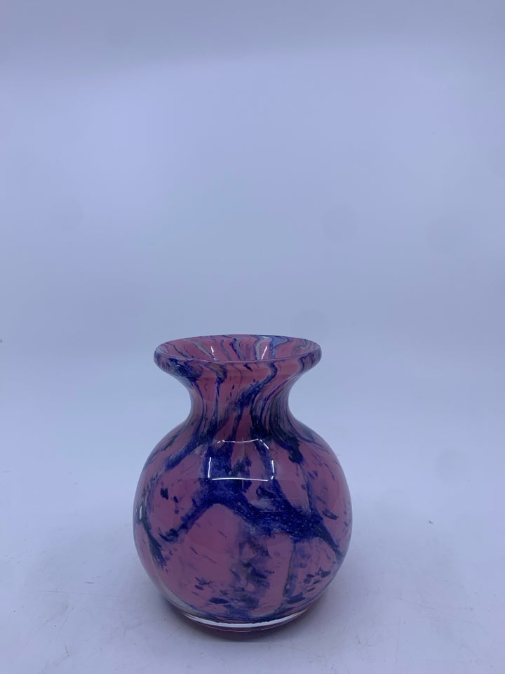 BLUE PINK SMALL VASE.