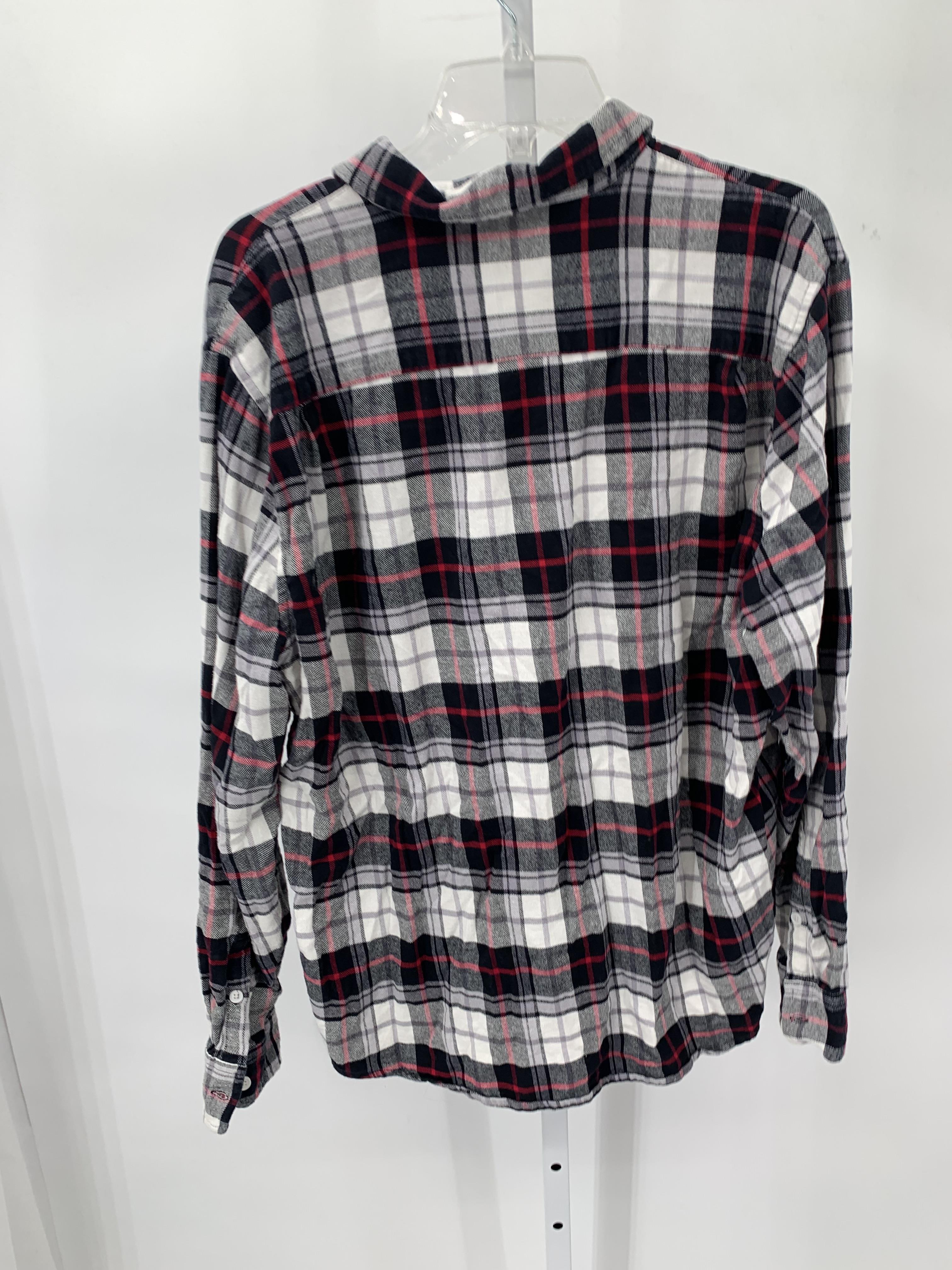 PLAID BTN DOWN