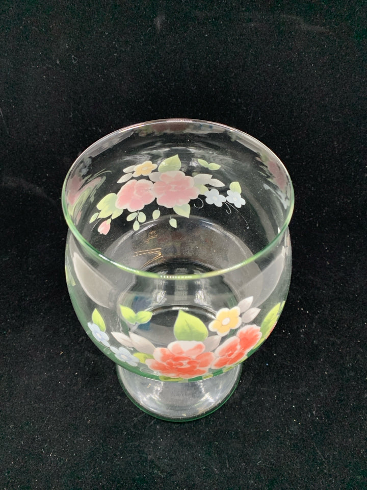 FLORAL PILLAR CANDLE HOLDER.