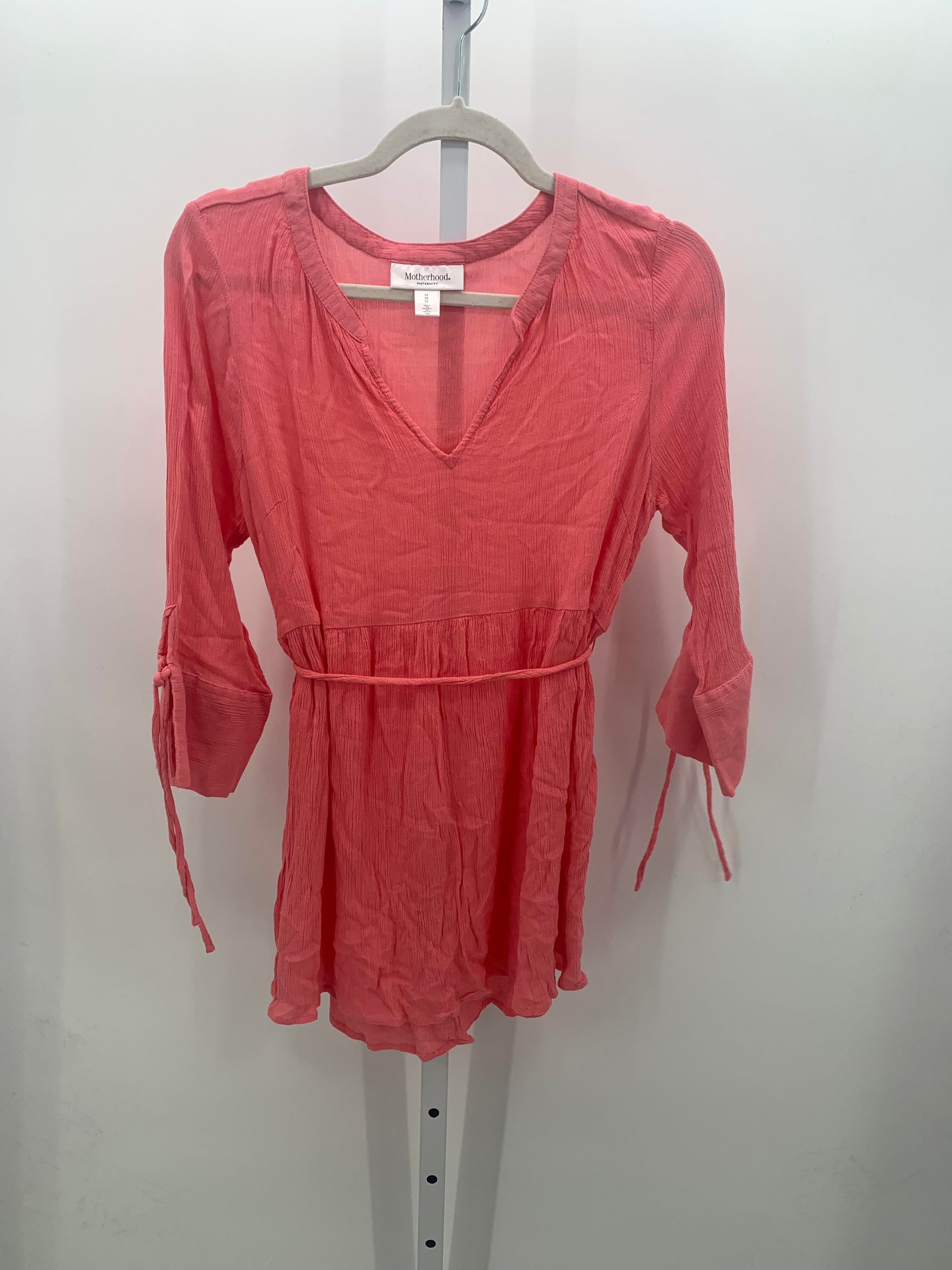 Motherhood Pink Size Medium Maternity 3/4 Sleeve Shirt