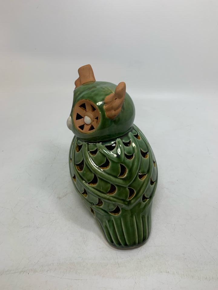 TERRA COTTA PIERCED OWL.