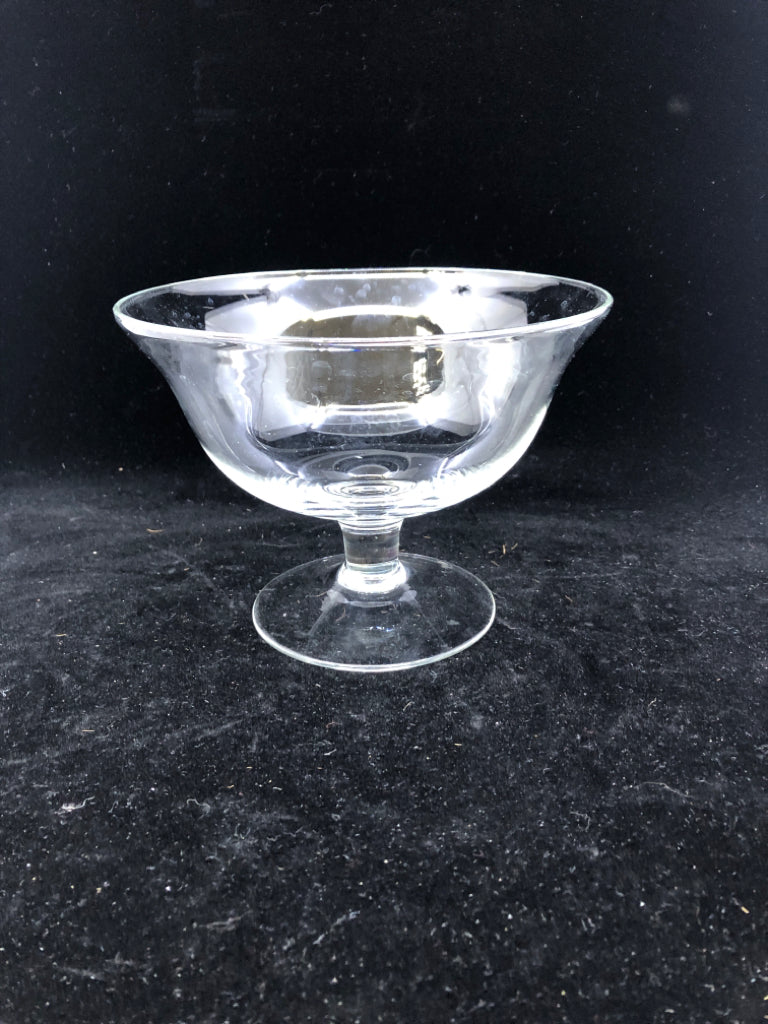 FOOTED GLASS CANDY DISH.