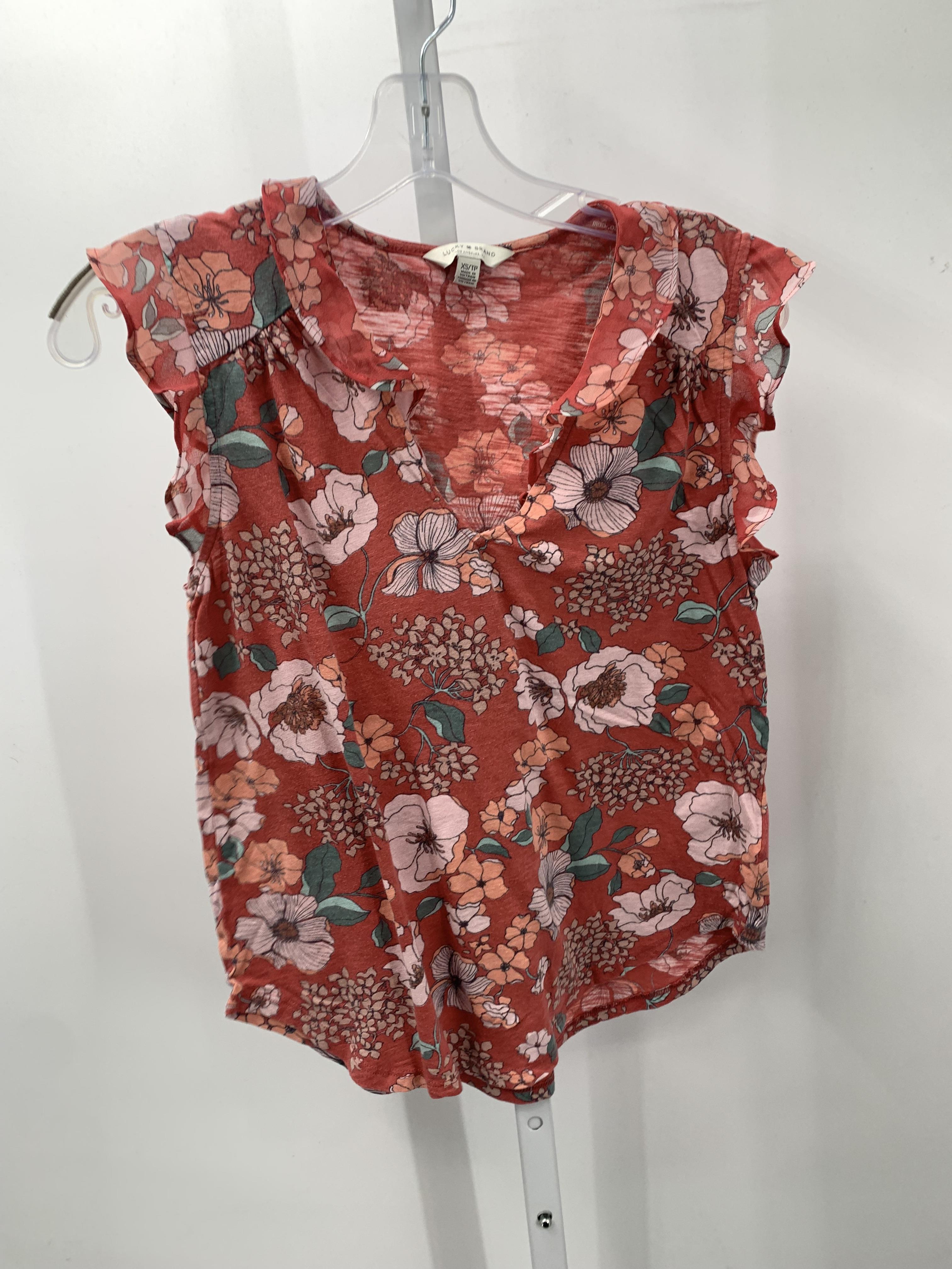 Lucky Brand Size X Small Misses Short Sleeve Shirt