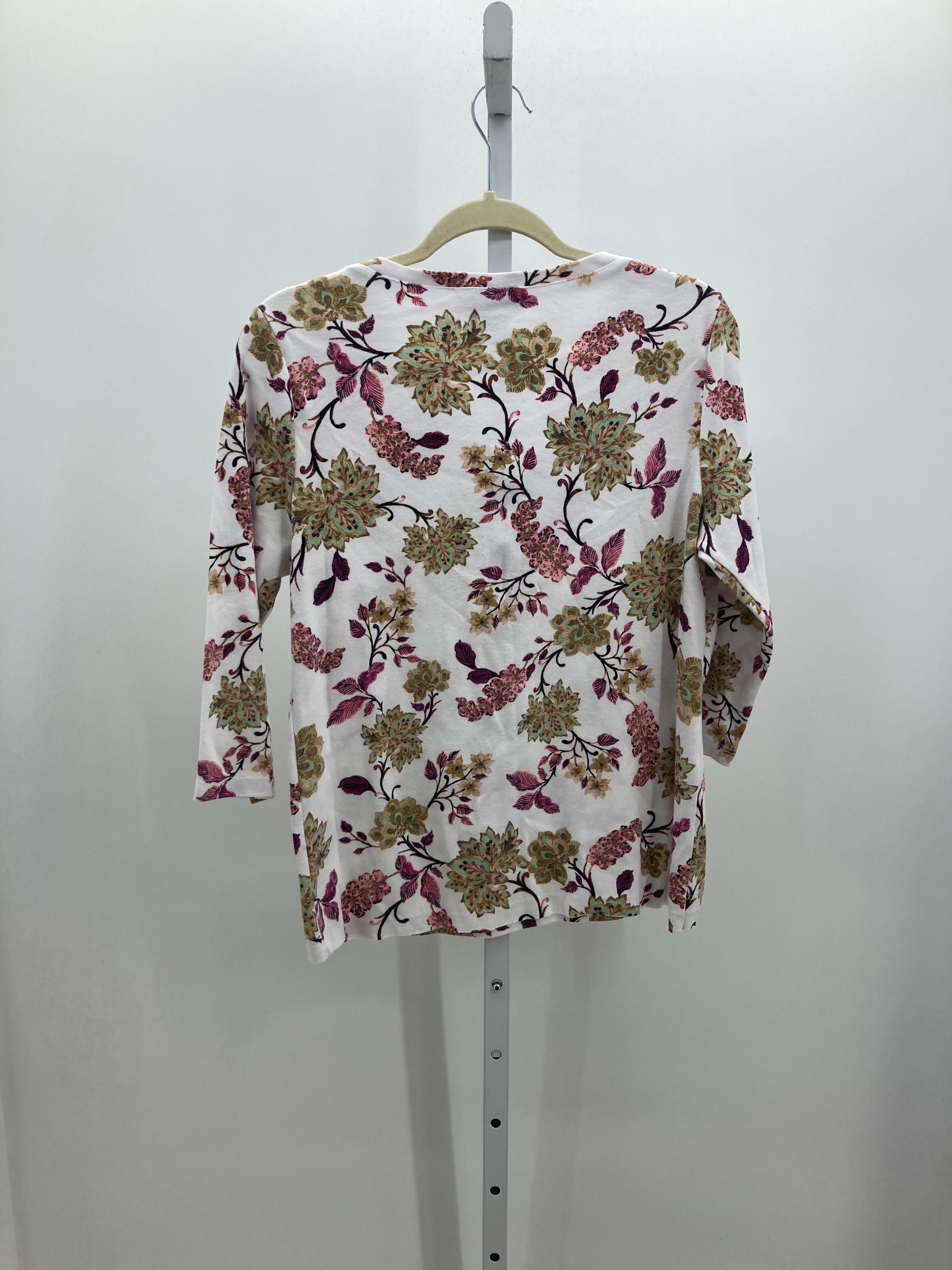 Karen Scott Size Large Petite Petite 3/4 Sleeve Shirt