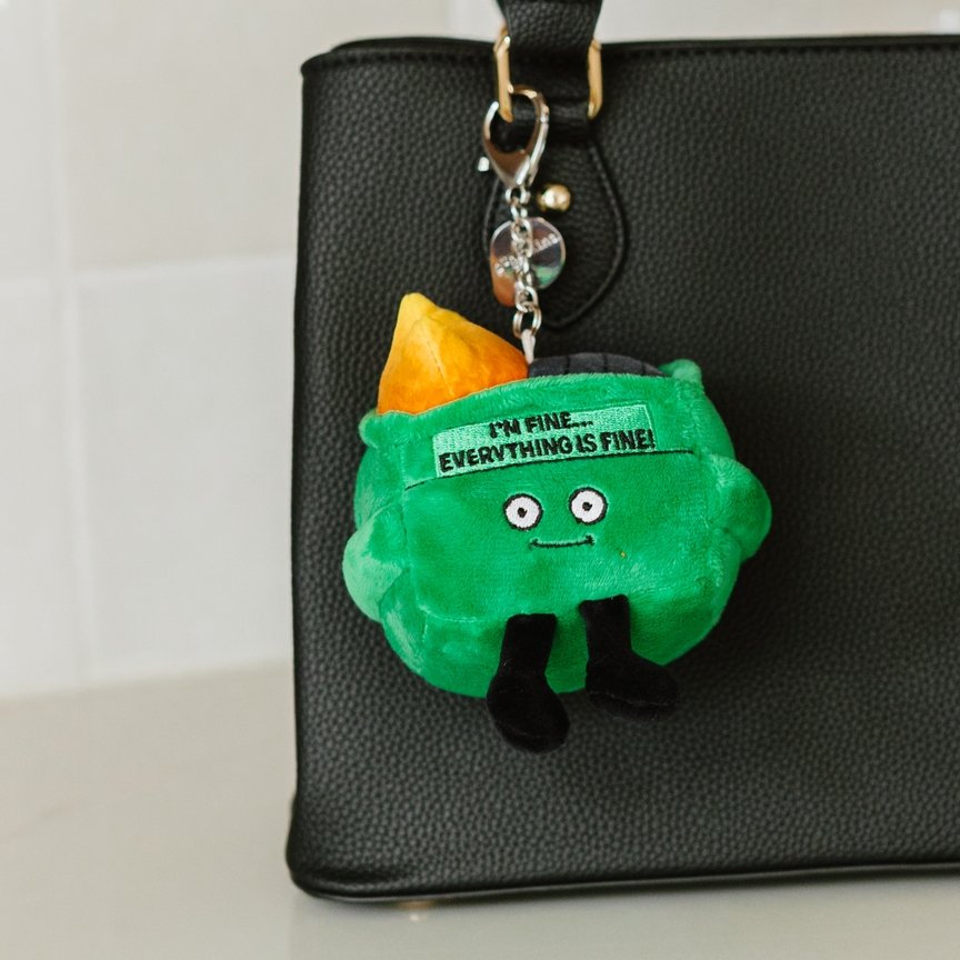 New Dumpster Fire Plush Bag Charm