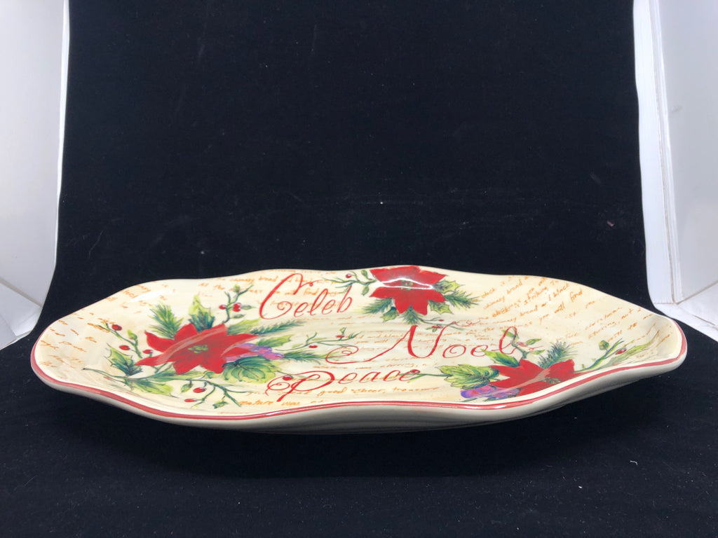 OVAL POINSETTIA SERVER.