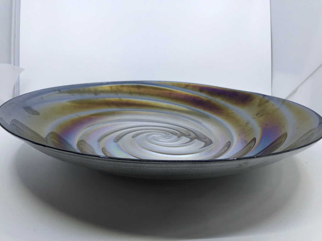 LARGE DARK SWIRL BOWL.