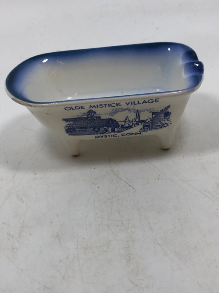 VTG 'OLD MYSTIC VILLAGE' TUB ASHTRAY.