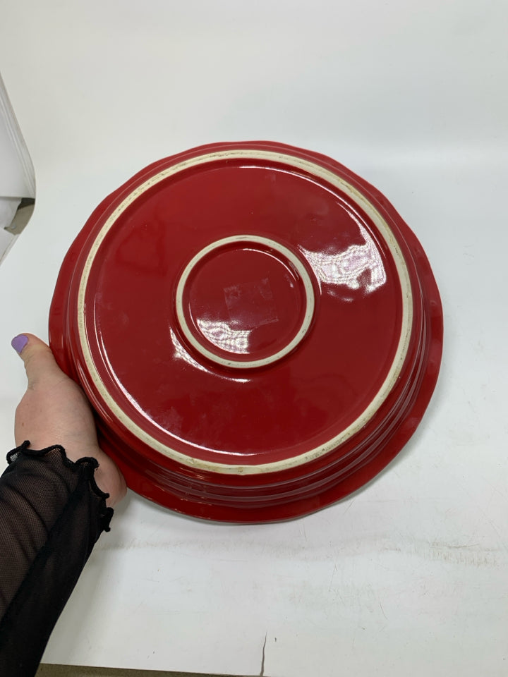 STONEWARE APPLE PIE PLATE W/ RECIPE.