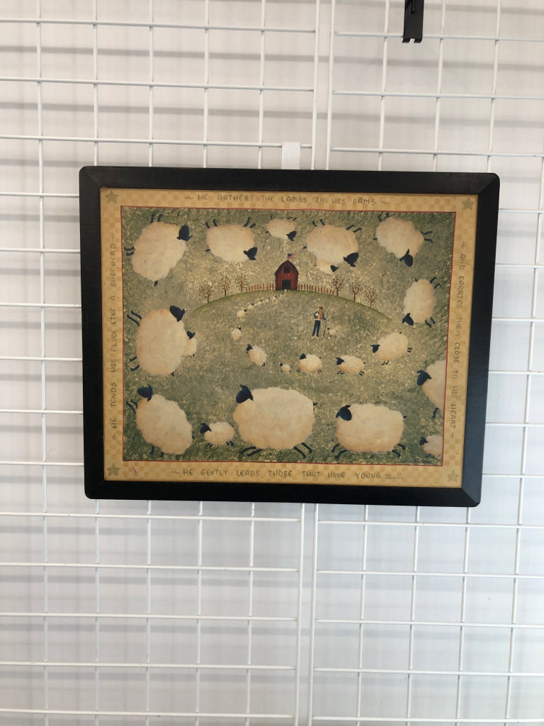 PRIMITIVE SHEEP WALL-HANGING.