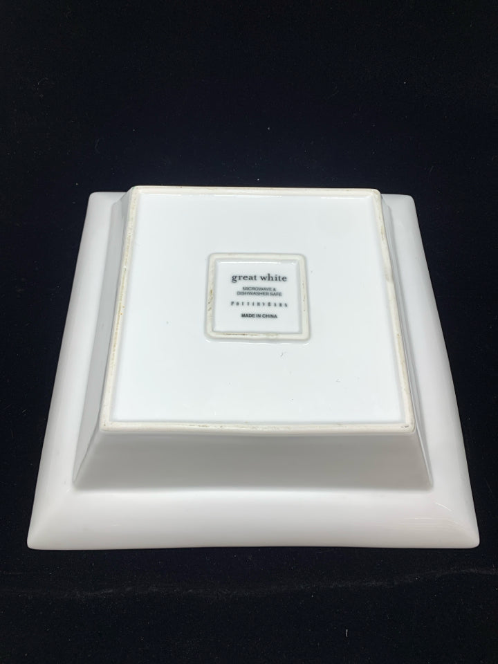 POTTERY BARN GREAT WHITE SQUARE BOWL.