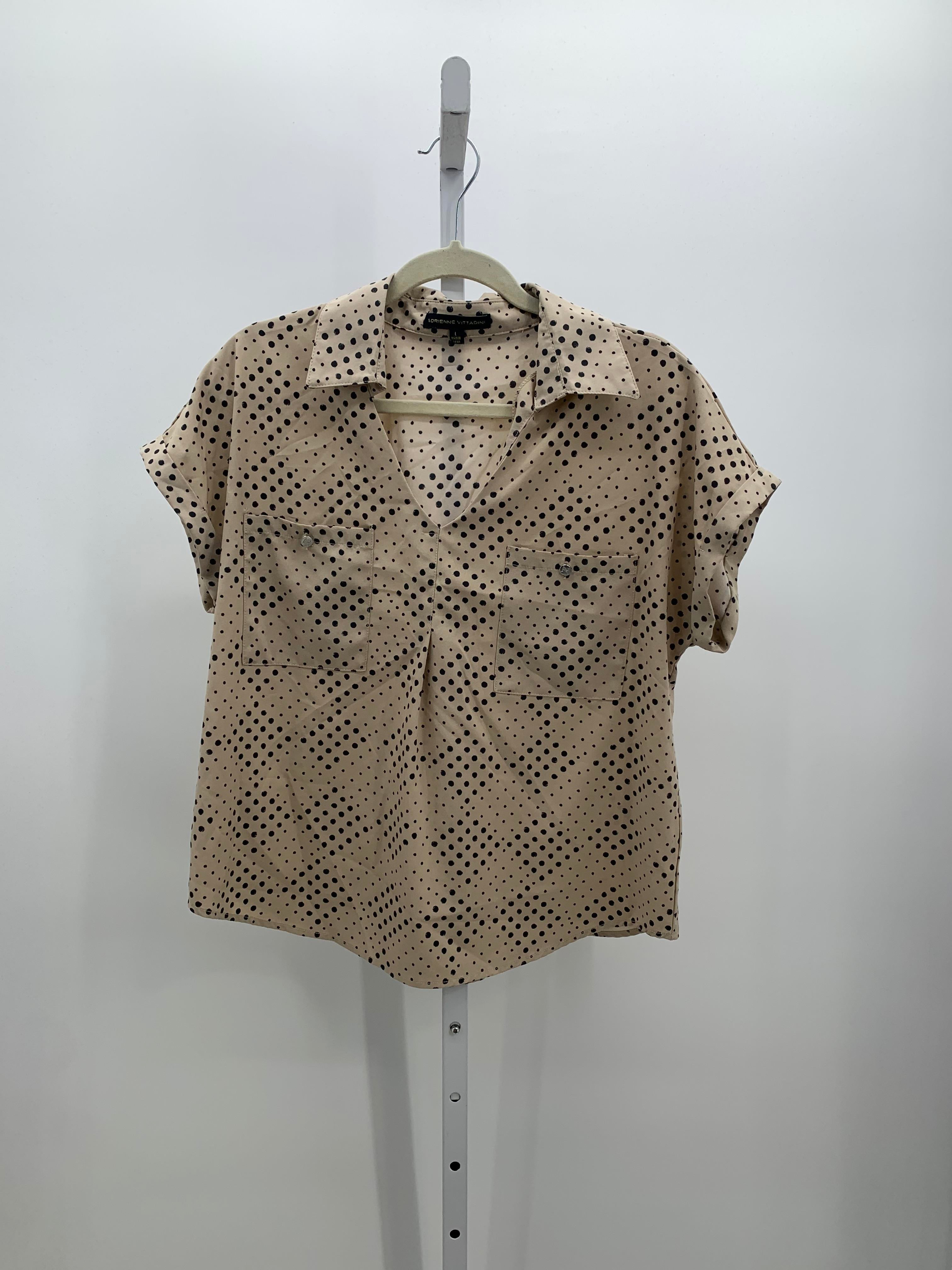 Adrienne Vittadini Size Large Misses Short Sleeve Shirt