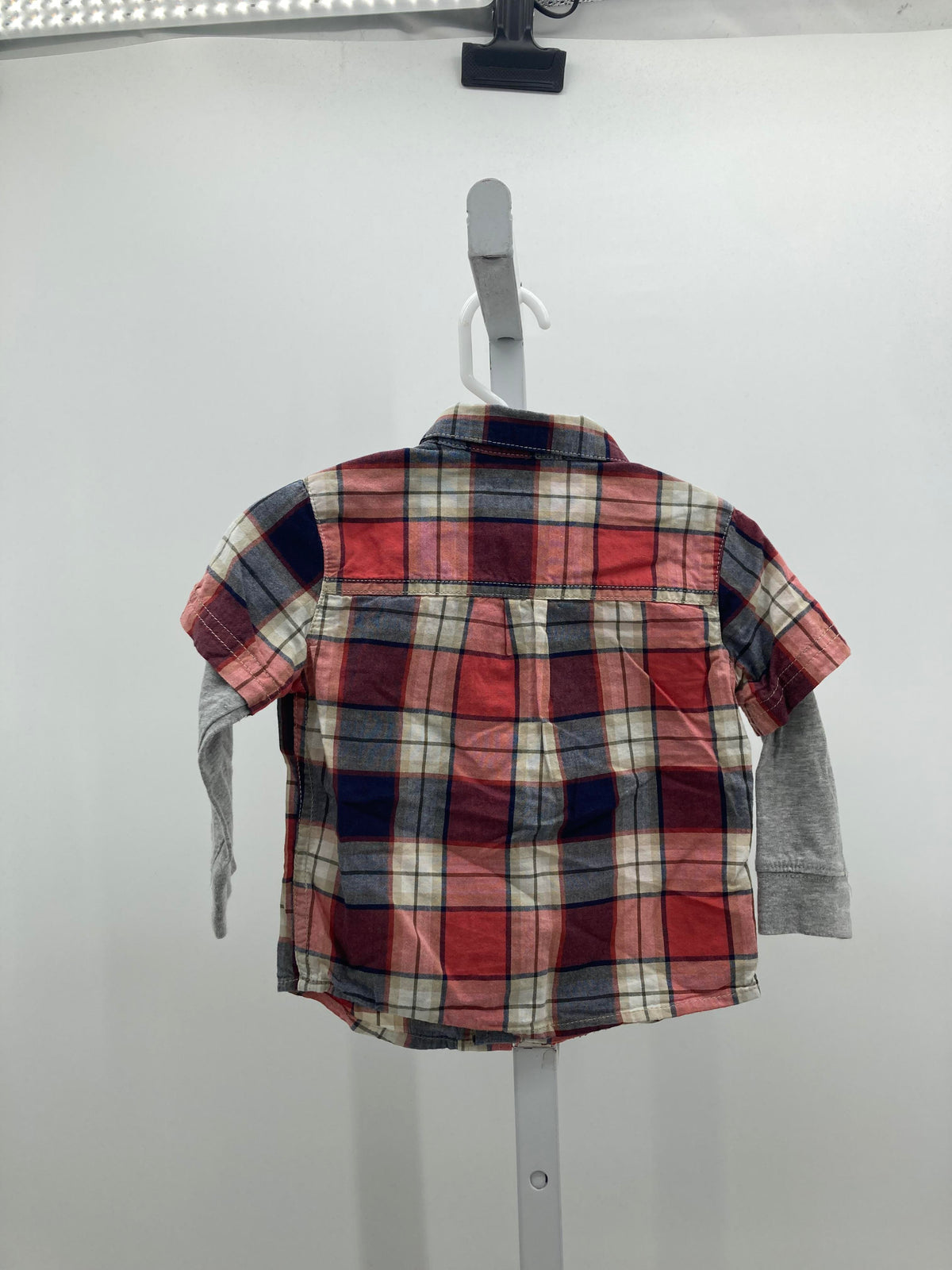 NAVY PLAID BTN DOWN