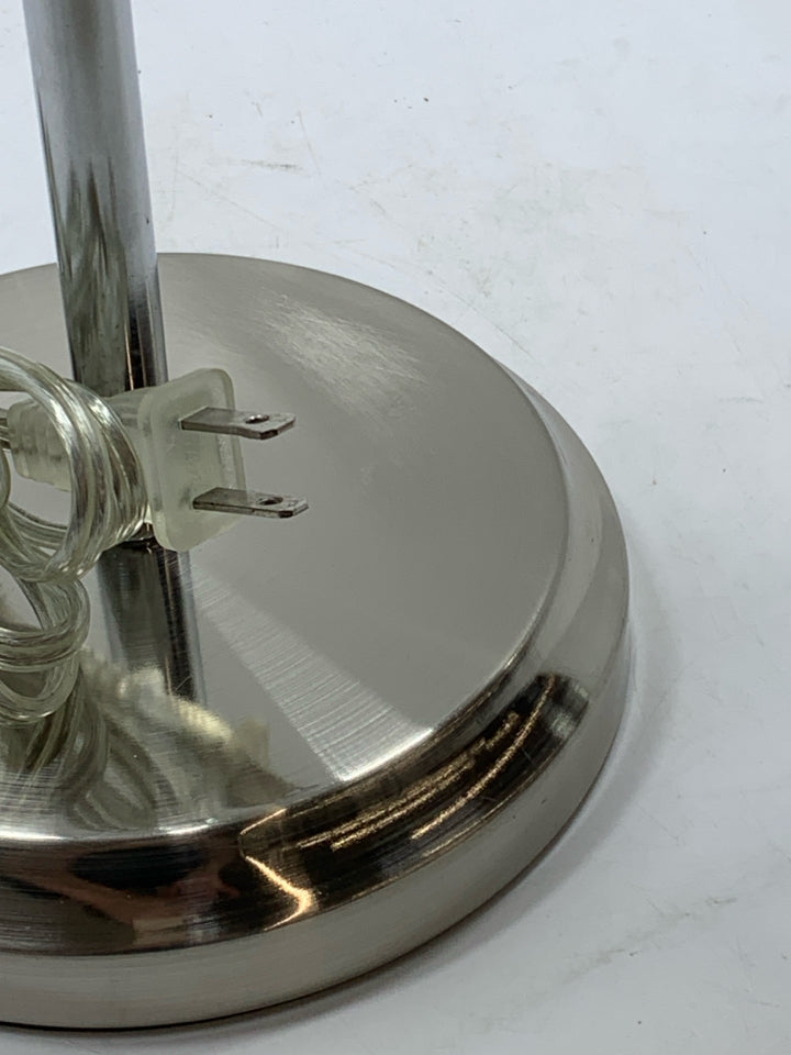 SILVER ADJUSTABLE DESK LAMP.