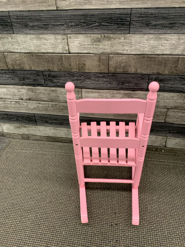 PINK PAINTED DOLL/CHILD ROCKER.