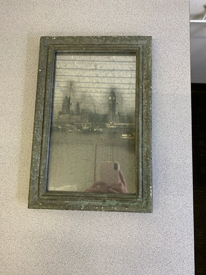 DISTRESSED FRAME MERCURY GLASS EUROPEAN CITIES.