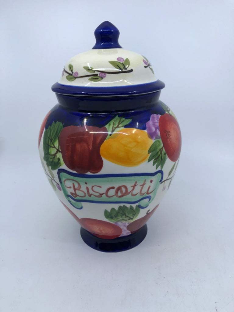 BISCOTTI CONTAINER W/LID.