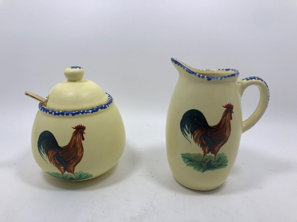 ROOSTER CREAM & SUGAR.