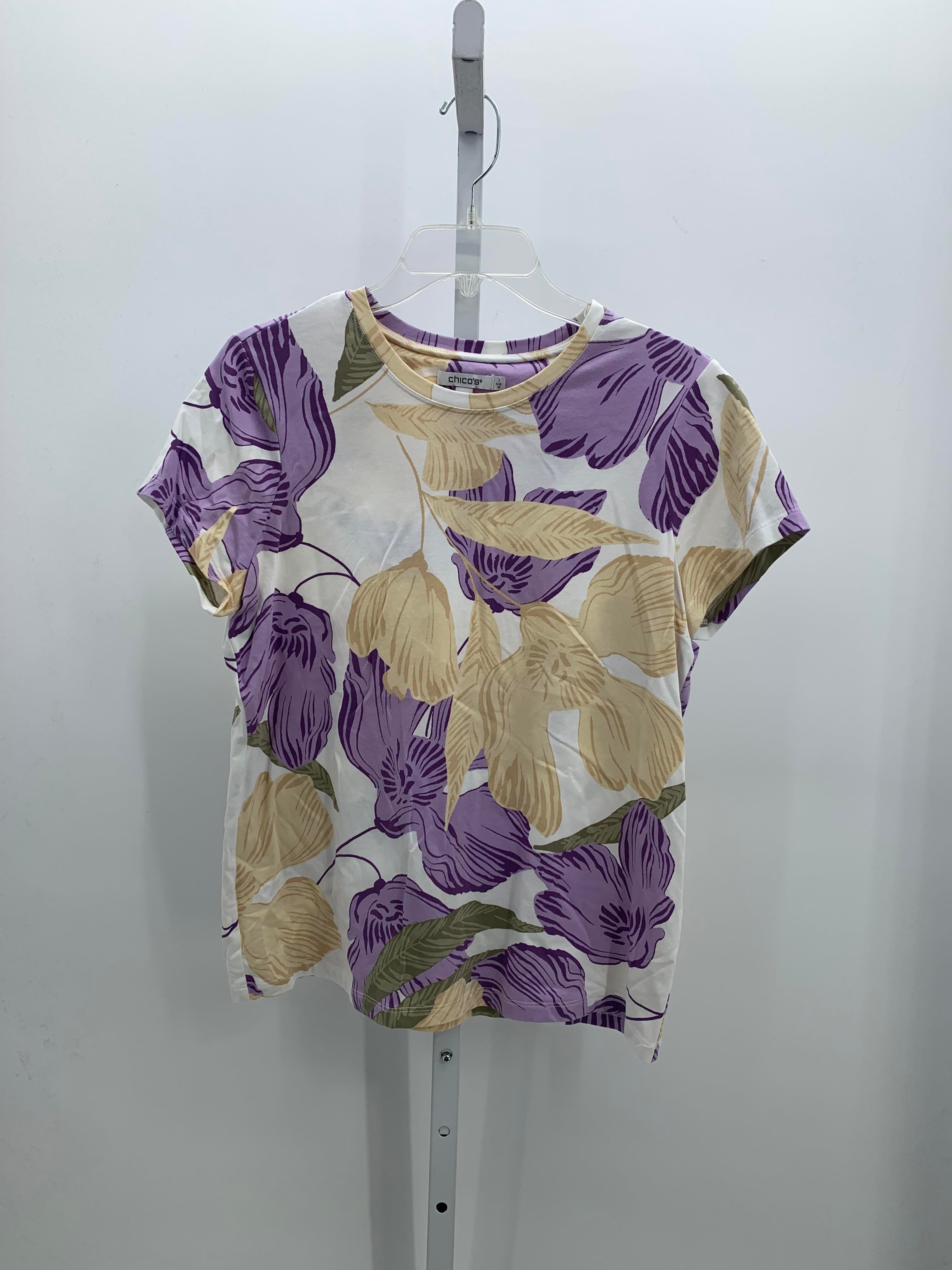 Chico's Size Medium Misses Short Sleeve Shirt