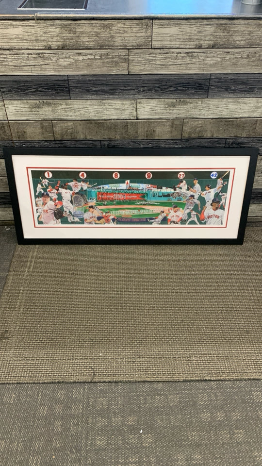 WORLD SERIES RED SOX PRINT IN BLACK FRAME.