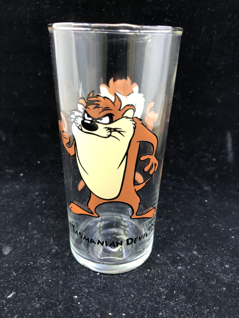 TASMANIAN DEVIL DRINKING GLASS.