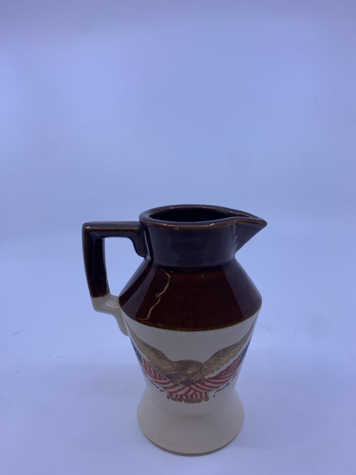 VTG BROWN TAN EAGLE PITCHER.