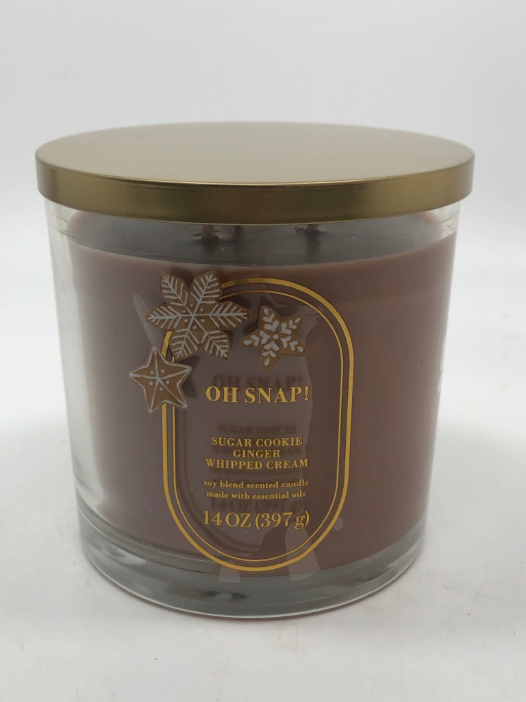 3 WICK SUGAR COOKIE GINGER WHIPPED CREAM CANDLE.