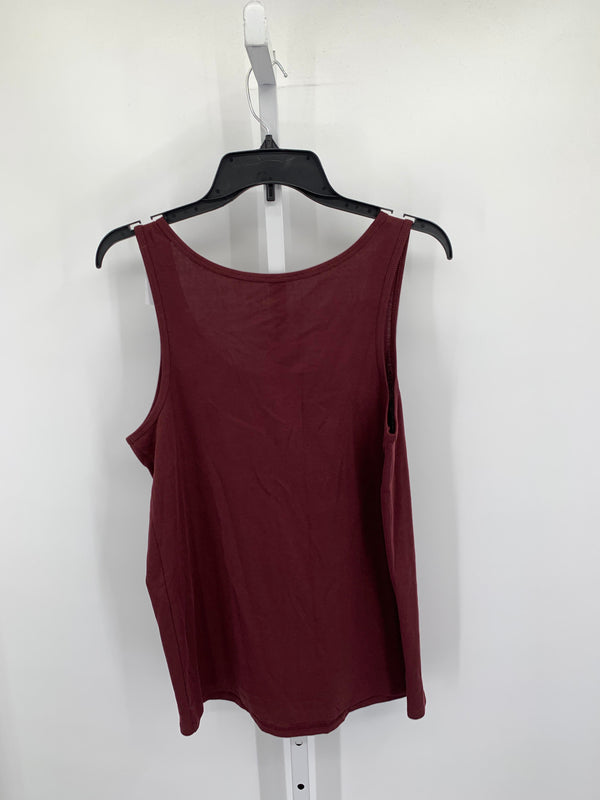 Time and Tru Maroon Size Large Maternity Tank