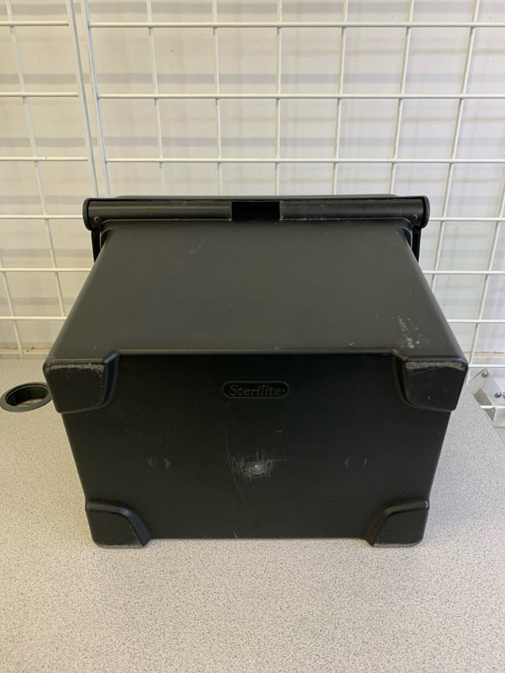STERILITE BLACK PLASTIC FILE STORAGE BOX.