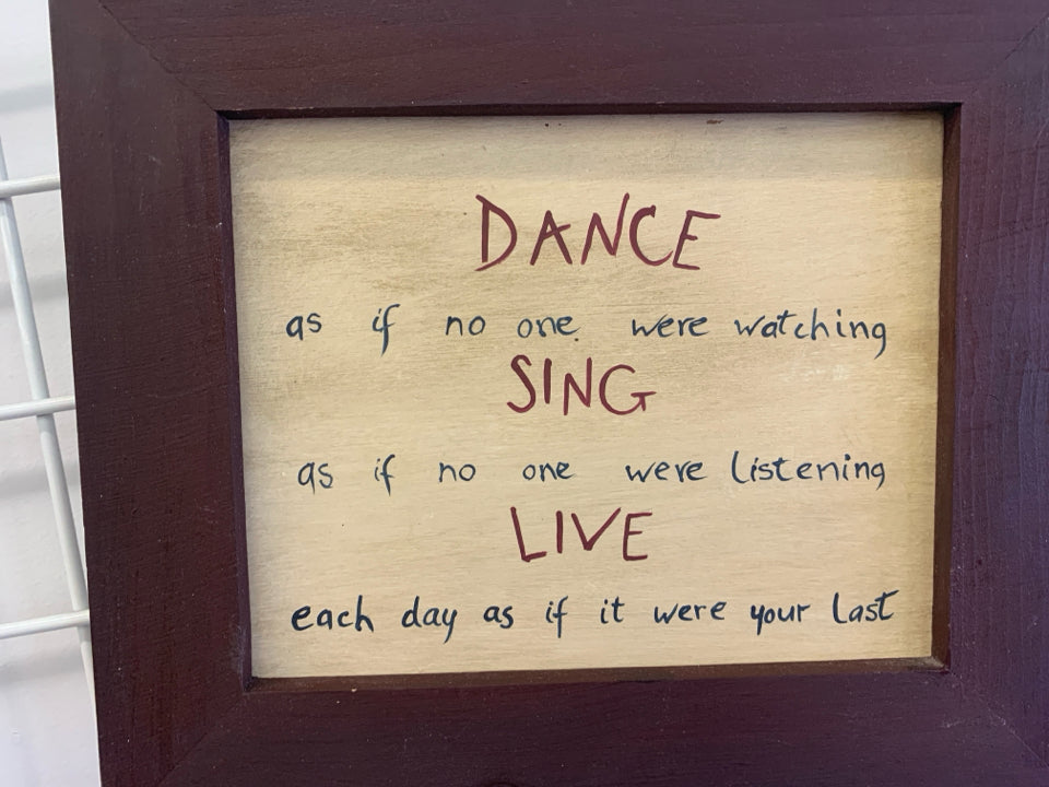 DANCE AS IF DARK BROWN WALL ART.