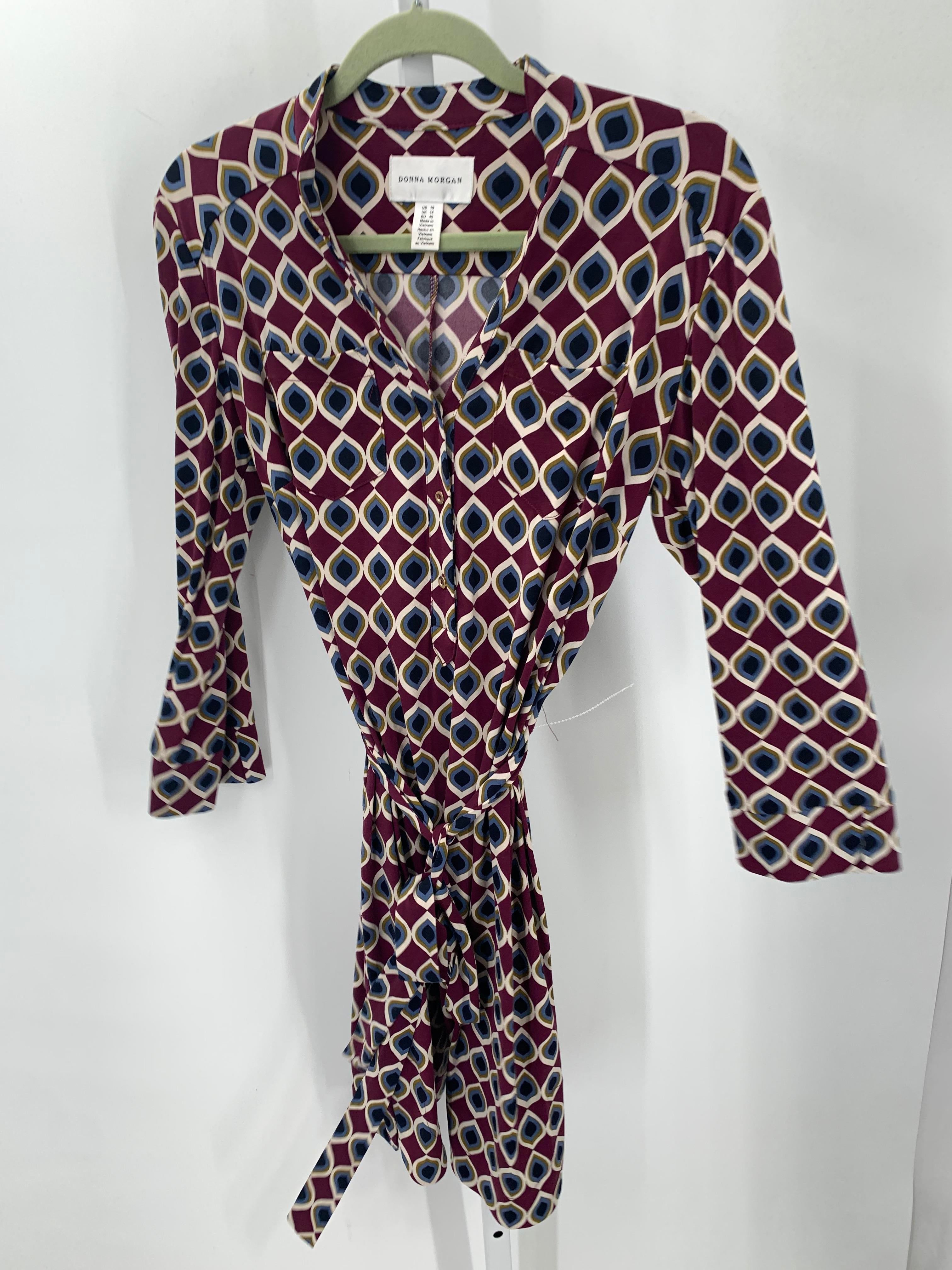 Donna Morgan Size 1 Misses Long Sleeve Dress