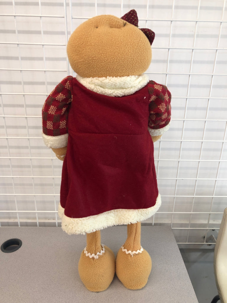 GINGERBREAD WOMAN STANDING DECOR.